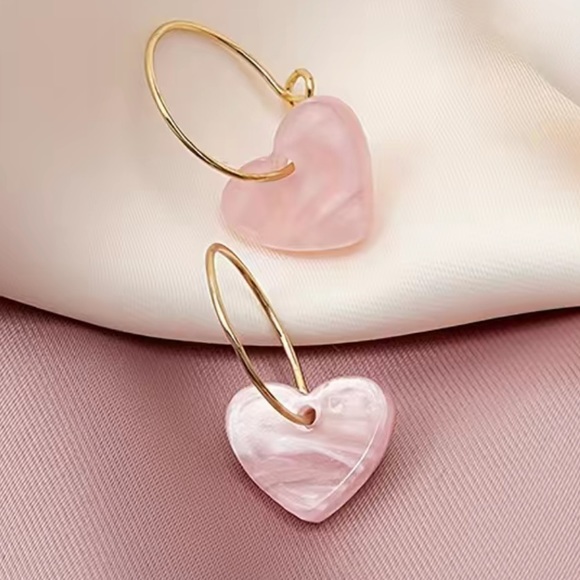 Heart Hoop Earrings - Picture 3 of 7